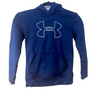 Under Armour UA Storm Fleece Logo Hoodie Pullover Navy‎ boys  Size 7